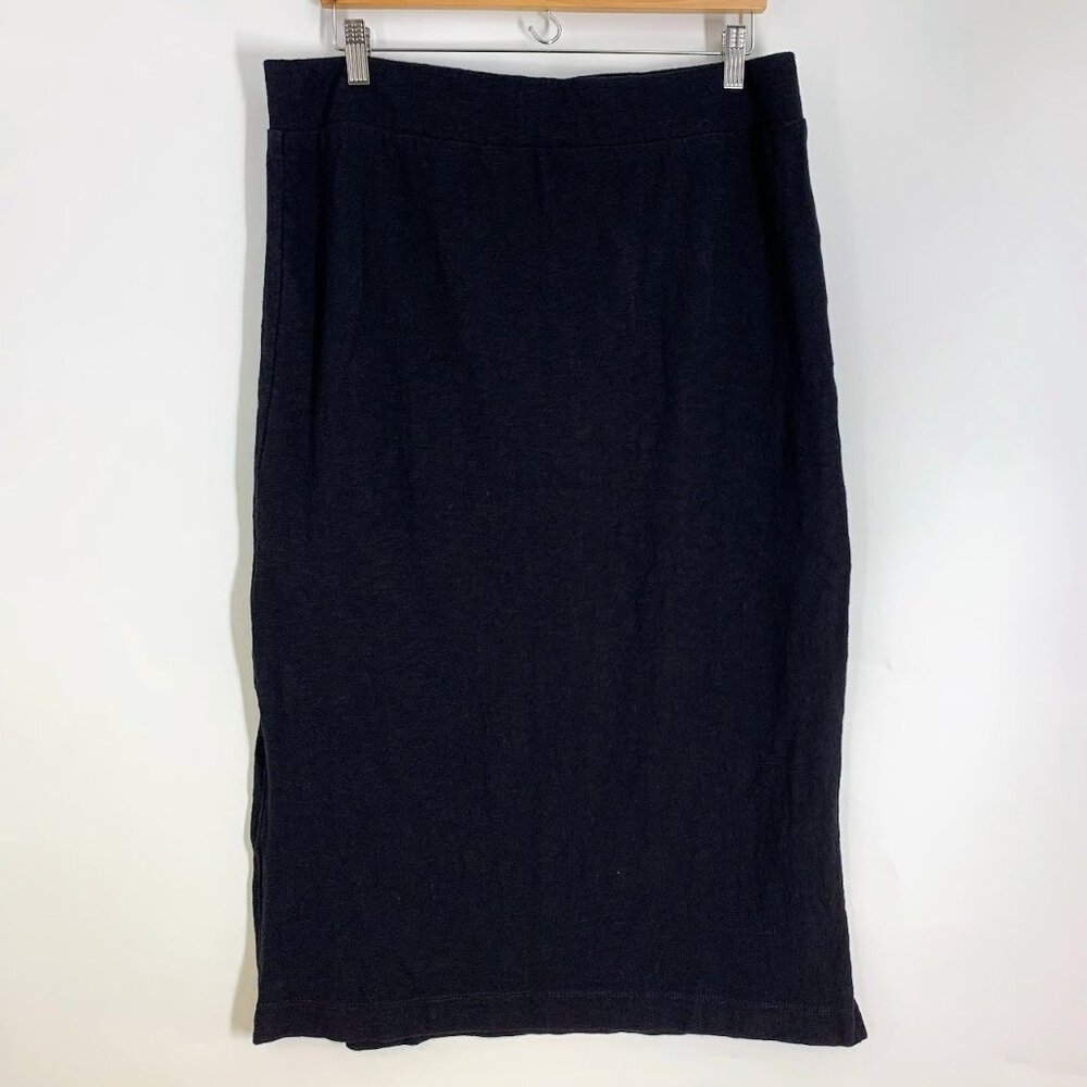 Lou & Grey Women's Jersey Cotton Pull On Elastic‎ Waist Midi Skirt Size XL